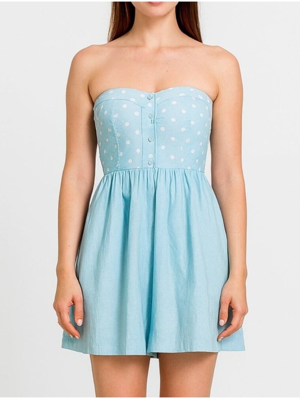 Pin up retro strapless Polkadot Bustier